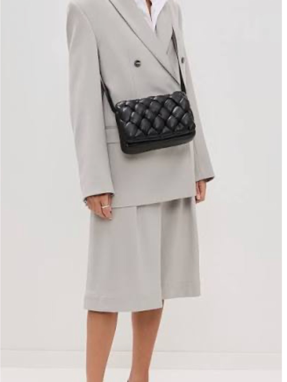 JW PEI Maze Quilted Padded Crossbody Bag with Silver Buckle